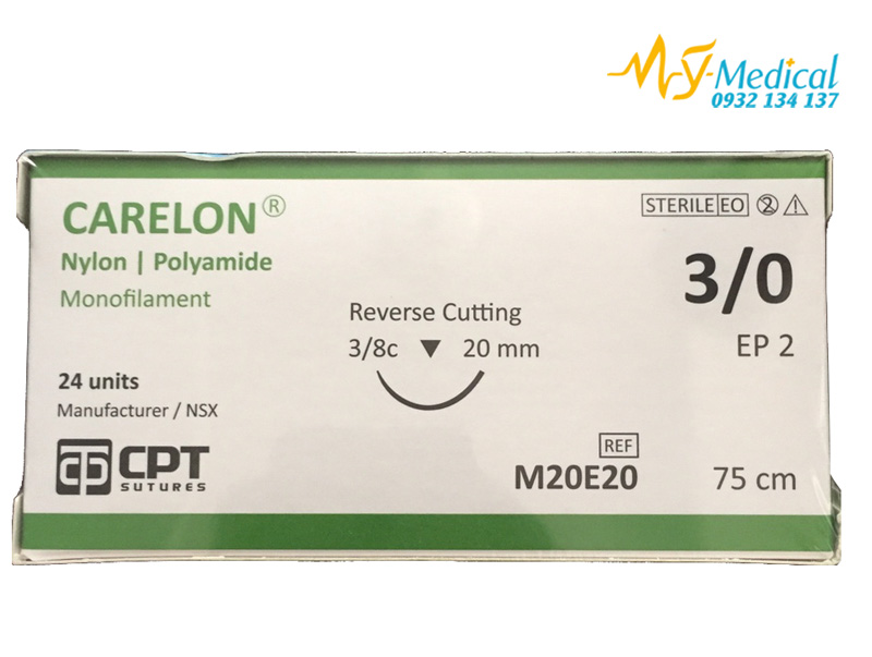 Chỉ phẫu thuật CPT CARELON Nylon số 3/0 M20E20