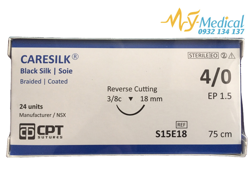 Chỉ phẫu thuật CPT Caresilk số 4/0 S15E18
