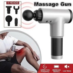 SÚNG MASSAGE CẦM TAY 4 ĐẦU 6 CHẾ ĐỘ – TRỊ NHỨC MỎI VAI GÁY,ĐAU GIÃN CĂNG CƠ