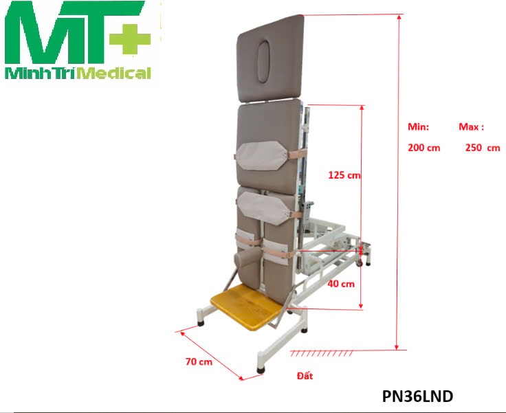 Giường xiên quay tập đứng bệnh nhân lớn có nâng cao thấp