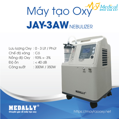 Máy tạo oxy 03 lít có xông Medally MD-3AW NEBULIZER